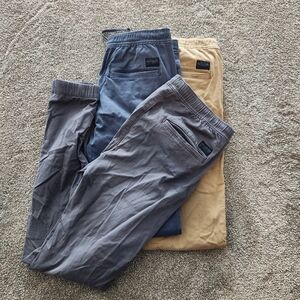 3 Pairs Of Hollister Men's Skinny Joggers - Navy, Gray, and Khaki